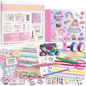 lot 13743 image: ceiba tree DIY Journal Kit for Girls Ages 8-12 Scrapbook Scrap Book Supplies Set Diary Christmas Birthday Gift Ideas for Teen Girl Art & Crafts Stuff Kids