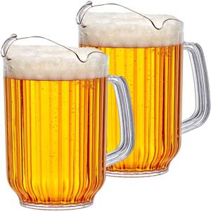 lot 13749 image: Amazing Abby - Cheerly Beerly - 2-Pack Unbreakable Plastic Beer Pitcher (60 oz), Restaurant-Grade Polycarbonate Beverage Dispenser with Pour Spout, Dishwasher-Safe, Great for Beer, Sangria, and More