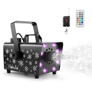 lot 13755 image: Hakuta Snow Machine, 800W Snow Machine with 8 LED RGB Lights, 13 LED Lighting Colors and 2 Remotes, Perfect for Christmas, Halloween, Valentines Day, Wedding, Parties and DJ Stage