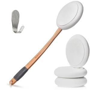 lot 13756 image: Toem Lotion Applicator For Back  Easy Reach  Self-Application of Cream Sunscreen Self Tanner  Includes 1 Applicator Handle, 4 Pads & 1 Hook (4 Pads)