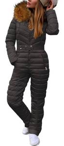lot 13773 image: Size Large - Cicy Bell Womens Onesies Ski Suits Winter Outdoor Sports Jumpsuit Fur Collar Jackets Coat Waterproof Windproof Hooded Snowsuit