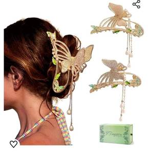 lot 13794 image: 2Pcs Big Butterfly Claw Clips For Hold Hair Large Non Slip Strong Metal Jaw Hair Claws Muticolor for Women Cute Headwear Gifts