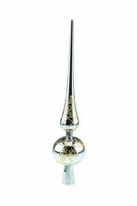 lot 13821 image: Clever Creations Christmas 11 Inch Ariadne Tree Topper Shiny Decoration, Glitter Treetop Holiday Home D�cor, Silver