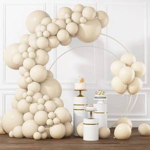 lot 13828 image: RUBFAC White Sand Balloons Different Sizes 5101218 Inch White Cream Balloon Garland Kit for Happy New Year Decorations 2024 Wedding Baby Shower Birthday Party Supplies Decorations