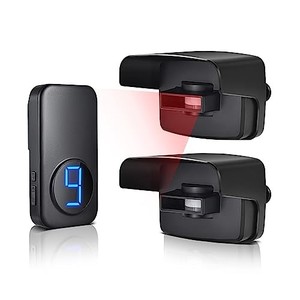 lot 13830 image: Wireless Motion Detector Alarm Driveway Alarm 600 Feet Long Range Outdoor Weather Resistant Motion Sensor & Detector Security Alert System Monitor