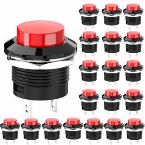 lot 13832 image: DIYhz Momentary Push Button Switch Mini No Lock Round Switch AC 250V  3A AC 125V 6A Off-ON Red Cap(20pcs)