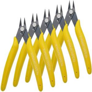 lot 13834 image: XINMEIWEN 5PCS Wire Cutters Precision Electronic Flush Cutters Mini Cutting Pliers for Ultra-fine Cutting Needs (Grass Green)
