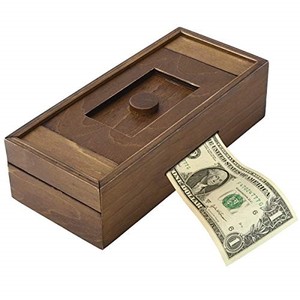 lot 13839 image: Vencer Stash Your Cash Secret Puzzle Box Brainteaser - Wooden Secret Compartment Brain Game for Adults
