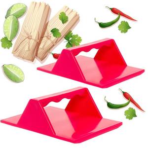 lot 13843 image: Tamales Masa Spreaders - Kitchen Utensils - Easy Grip Ergonomic Handle by Mindful Design (2 Pack, Red)