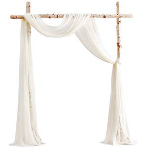 lot 13846 image: Floroom Wedding Arch Draping Fabric 2 Panels 20Ft Ivory Chiffon Fabric Drapes Arbor Drapery Wedding Ceremony Reception Swag Decorations