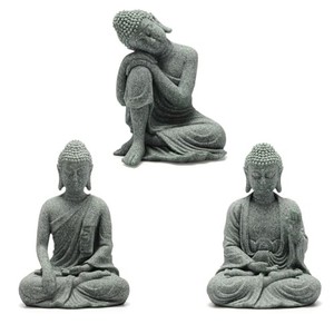 lot 13857 image: Nicunom 3 Pack Mini Buddha Statues Fish Tank Decor Accessories, Aquarium Decorations Meditating Buddha Statue Sandstone Buda Ornament for Underwater Landscaping Home Office Zen Decor