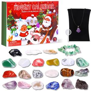 lot 13859 image: Pasimy Crystal Christmas Advent Calendar 2023, 24 Days Christmas Countdown Calendar Natural Rocks Healing Stones Gifts for Girls Boys Adult Science Learning Collection Gemstone Dig Kit Holiday Gift