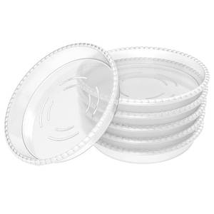 lot 13862 image: FUTED 6 pack 5 Inch Clear Plant Saucer, Durable Plastic Plant Trays for Indoor, Round Flower Plant Pot Saucer, Sturdy Plant Water Catcher Tray