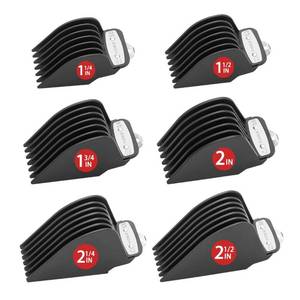lot 13866 image: Yinke for Wahl Clipper Guards Set 10 12 14 16 18 20, Extra Long Hair Clipper Guards with Metal Clip, 6 Cutting Lengths 1.251.51.7522.252.5 inch, Fits Most CordlessCord Wahl Clippers (Black)
