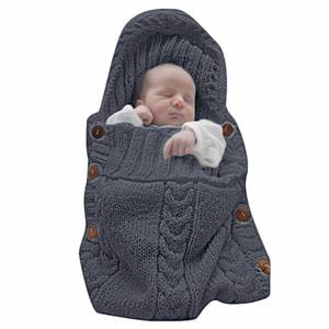 lot 13867 image: XMWEALTHY Newborn Baby Wrap Swaddle Blanket Knit Sleeping Bag Receiving Blankets Stroller Wrap for Baby(Black Grey) (0-6 Month)