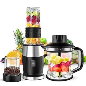 lot 13876 image: Goelunmy Blender and Food Processor Combo, Blender for Shakes and Smoothies, Personal Blender Small Blender, Suitable for Kitchen, Home, 700W Electric Blender with Mixer GrinderBlenderChopper