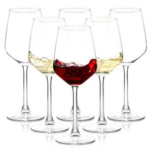 lot 13877 image: Wine Glasses Set of 6, 12oz Clear RedWhite Wine Glasses, Long Stem Wine Glasses for Party, Wedding and Home