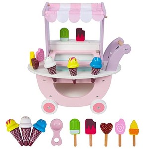 lot 13891 image: WOODENFUN Ice Cream Shopping Cart, Perfect Sweet Treats Carts for Kids, Lemonade Stands, Pretend Play Food Toys, for Boys and Girls Ages 1-3 (Ice Cream Shopping Cart)