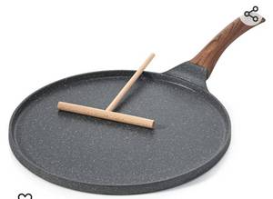lot 13894 image: SENSARTE Nonstick Crepe Pan, Swiss Granite Coating Dosa Pan Pancake Flat Skillet Tawa Griddle 12-Inch with Stay-Cool Handle, Induction Compatible, PFOA Free