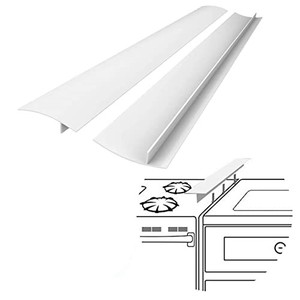 lot 13910 image: SEVCHY Silicone Stove Gap Covers (2 pack), Heat Resistant Silicone Stove Counter Guard Cabinet Gap Filler Seal the gap between Oven Kitchen Cabinet and Stove Countertop Easy Clean (21 inch, White)