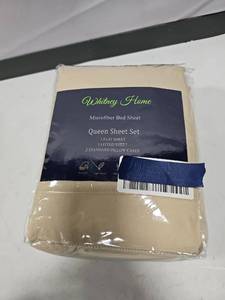 lot 13914 image: Whitney Home Microfiber Bed Sheet Queen Sheet Set 1 FLAT SHEET 1 FITTED SHEET 2 STANDARD PILLOW CASES
