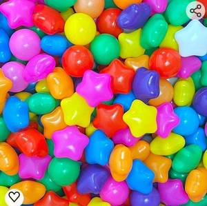 lot 13951 image: Star Ball Pit Balls - Pack of 200 Non-Toxic Soft Plastic Balls for Kids, BPA & Phthalate Free, Crush Proof Suitable for Ages 1-5. Ideal for Parties, Pools, Tents and More (200 Balls, 7 Colors)