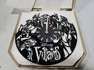 lot 13954 image: Top Villains of All Time Vinyl Record Wall Clock Best Villains of All Time Unique Living Kids Room Wall Decor Great Gifts Idea for Birthday Anniversary - Customize Your Clock (WhiteBlack)