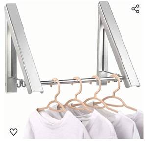 lot 13960 image: IN VACUUM Clothes Drying Rack Folding Indoor, Folding Drying Racks for Laundry Room Closet Storage Organization, Aluminum, Easy Installation (2 Racks with Rod, Sliver)