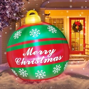 lot 13963 image: TURNMEON 6 Ft Giant Christmas Inflatable Ball Christmas Decorations Outdoor with LED Lights Snowflake Merry Christmas Blow Up Yard Decoration Outside Lawn Yard Garden Home Party Holiday Xmas