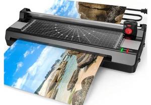 lot 13964 image: Laminator Machine for A3A4A6, YE381 13inch Thermal & Cold Laminating Machine for Home Office School Teacher Use with 50 Pouches, Paper Trimmer and Corner Rounder