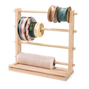 lot 13969 image: PUNLUXU Ribbon Storage Rack Spool Holder Organizer Sewing Craft Wreath Mesh Crochet Thread Tulle Roll Washi Tape Craft Gift Florist Wrapping