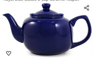 lot 13977 image: Royal Blue Classic 6 Cup Ceramic Teapot