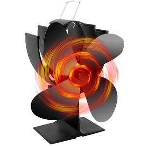 lot 13984 image: drtulz Wood Stove Fan Heat Powered, Fireplace Fans for Wood Burning Fireplace, 4 Blades Woodburner Fans for Circulating Warm, Non Electric, Eco Friendly