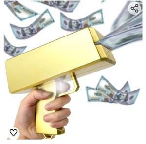 lot 13985 image: Gold Money Guns Shooter, Super Money Gun Make it Rain Toy Gun, Handheld Spary Cash Gun for Game Movies Party Supplies(Golden)