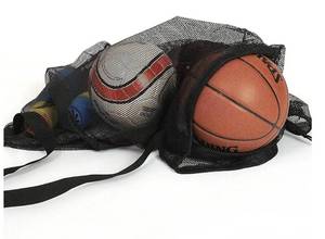 lot 13996 image: x40Sports Ball Bag Drawstring MeshNet Bag Extra Large Sports Ball Bag Professional Mesh Bag Equipment For Laundry Rugby Ocean Ball Volleyball Bag with Adjustable Shoulder Strap Black