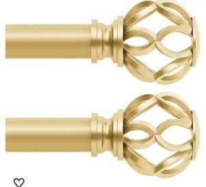 lot 13997 image: Gold Curtain Rods for Windows 28 to 48 Inch(2.3-4Ft),1 Inch Adjustable Curtain Rod,Heavy Duty Curtain Rods,Decorative Twist Cage Curtain Rods,Single Window Curtain Rods 18-45,Brass Gold