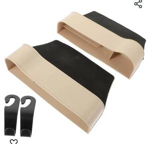 lot 13999 image: 2 Pcs Car Seat Gap Organizer Car Seat Organizer Seat Storage Bin Car Seat Side Gap Filler Cup Holder Hooks Seat Gap Storage Holder for Car Storage Box Plastic Chair Back