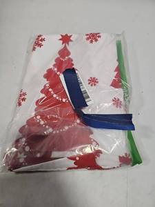 lot 14001 image: Christmas Tablecloth Cover Mat Washable Polyester Spill Proof Table Great for Buffet Table Parties Holiday Dinner Restaurant Decoration