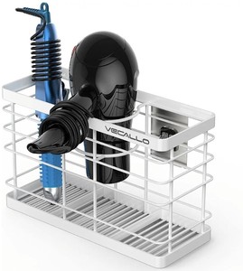 lot 14002 image: Hair Tool Organizer, Curling iron stands, Bathroom Organizer Basket Hair Supplies Organizer Storage Hair Dryer Holder- Wall Mount No Drilling