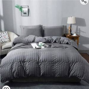 lot 14014 image: AveLom Queen Duvet Cover Set, 3 Pieces - 90 x 90 in, Dark Gray Microfiber with Zipper and Ties