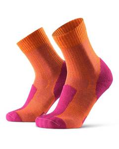 lot 14030 image: DANISH ENDURANCE Merino Wool Light Hiking Socks 1-Pack for Men, Women & Kids, Trekking, Made in EU, Short-Crew, Breathable (OrangeFuchsia, US Women 8-10  US Men 6.5-8.5)