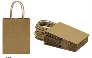 lot 14037 image: Creative Hobbies Small Kraft Paper Gift Handle Bags - Perfect for Weddings, Favors, Goody Bags  Wholesale Pack of 13 Bags