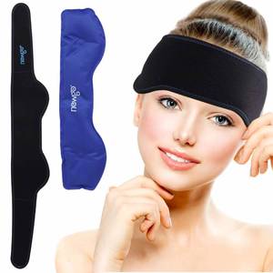 lot 14045 image: NEWGO Headache Ice Pack Head Wrap for Migraines, Cold Pack Head Ice Therapy Wrap for Headache Relief, Tension, Sinus Pain, Chemo, Head Injuries - 29.5 x 4.3