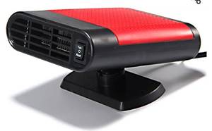lot 14050 image: 12V Mini Car Air Heater Car Fan Portable Car Heater Automobile Defroster Heater Heat Cooling Fan Removable 2 Gears for Car SUV Truck Rv Trailer 150W (Black red,12V)