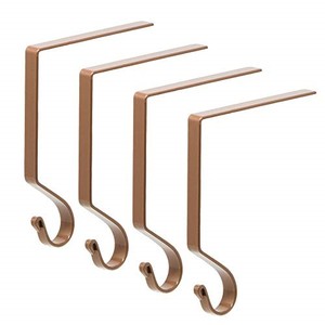 lot 14060 image: Red Co. 6�� Long Decorative Metal Christmas Stocking Holders, Set of 4 in Copper Finish, Each Holds Up to 10 Pounds