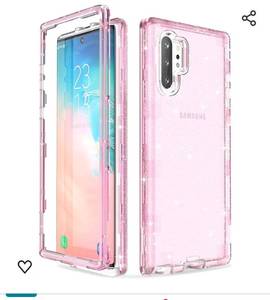 lot 14073 image: ULAK Galaxy Note 10 Plus 5G Case, Stylish Clear Glitter Sparkle Heavy Duty Shockproof Rugged Protection Case Soft TPU Protective Cover for Samsung Galaxy Note 10 Plus 5G (2019), Pink Glitter