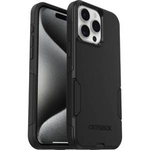 lot 14080 image: OtterBox iPhone 15 Pro MAX (Only) Commuter Series Case - BLACK, slim & tough, pocket-friendly, with port protection (Unit ships in polybag, ideal for business customers)