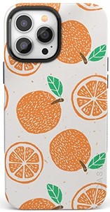 lot 14085 image: Casely iPhone 13 Pro Case  Compatible with MagSafe  Main Squeeze  Orange Stamped Case
