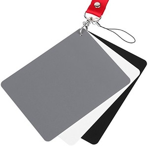 lot 14087 image: ChromLives White Balance Grey Card 5x4 for Video DSLR and Film Premium 18% Exposure Photography Card Set,Black White and 18% Grey