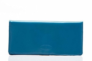 lot 14090 image: Big Skinny Womens Executive Leather Bi-Fold Checkbook Slim Wallet, Holds Up to 40 Cards, Ocean Blue